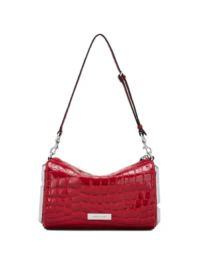 Marc Jacobs The Glossy Croc Snapshot Shoulder Bag In Red