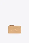 Marc Jacobs The Grained Leather Top Zip Wallet In Beige