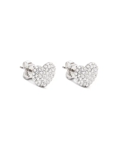 Marc Jacobs The Heart Pave Earrings In Silver