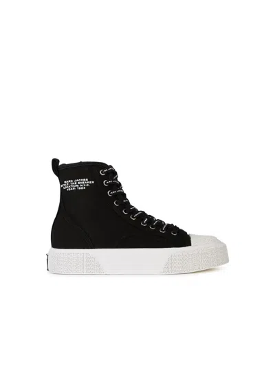MARC JACOBS MARC JACOBS 'THE HIGH TOP' BLACK CANVAS SNEAKERS