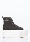 Marc Jacobs Black Canvas The High Top Platform Sneaker Sneakers In Black