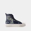Marc Jacobs The Rip And Tear Denim High Top Sneakers