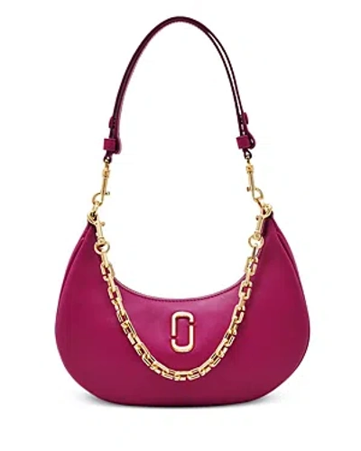 Marc Jacobs The J Marc Curve Shoulder Bag In Lipstick Pink/gold