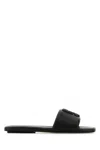 Marc Jacobs Snapshot Flat Sandals In Smooth Leather In Black