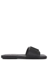Marc Jacobs Snapshot Flat Sandals In Smooth Leather In Black