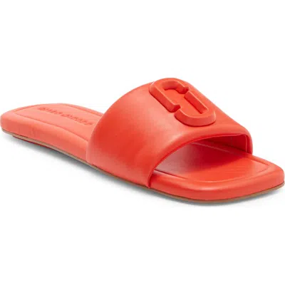 Marc Jacobs The J Marc Leather Slide Sandal In Orange
