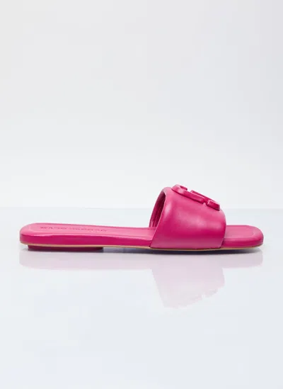 Marc Jacobs The J Marc Leather Slides In Pink