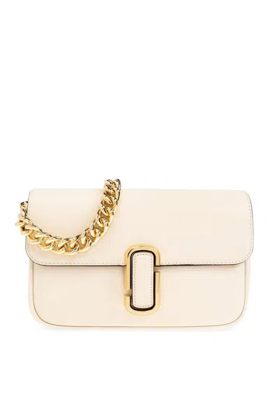 Marc Jacobs The J Marc Logo Plaque Shoulder Bag In Ivory