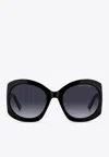 Marc Jacobs The J Marc Monogram Rounded Sunglasses In Gray