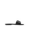 Marc Jacobs Snapshot Flat Sandals In Smooth Leather In Black