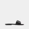 Marc Jacobs Snapshot Flat Sandals In Smooth Leather In Black
