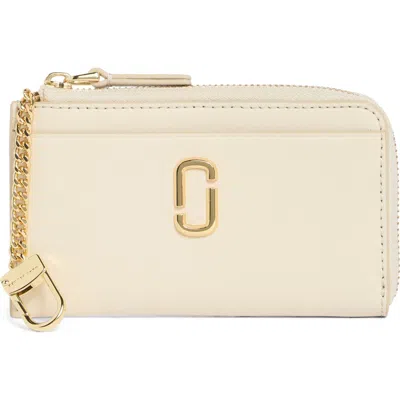 Marc Jacobs The J Marc Top Zip Card Case In Cloud White