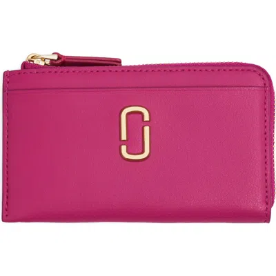 Marc Jacobs The J Marc Top Zip Card Case In Lipstick Pink