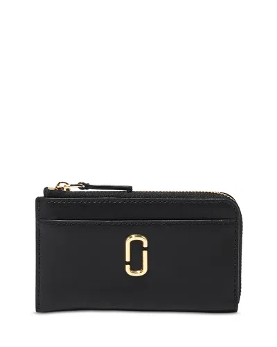 Marc Jacobs The J Marc Top Zip Wallet In Black/gold