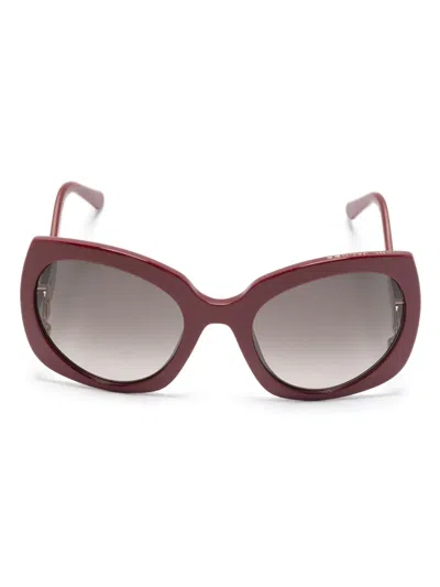 Marc Jacobs The J Marc Upside Down Sunglasses In Burgundy