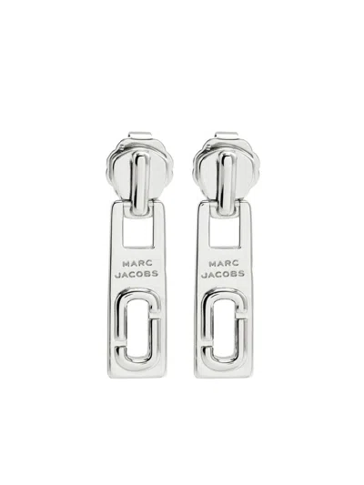 Marc Jacobs The J Marc Zipper Earrings In Silver