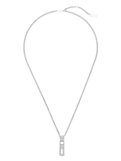 Marc Jacobs The J Marc Zipper Necklace In 040 Silver