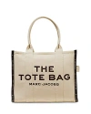 Marc Jacobs The Jacquard Large Tote Bag In Warm Sand/nickel