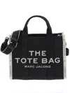 Marc Jacobs 'the Medium Tote' Black Tote Bag With Contrasting Logo Embroidery