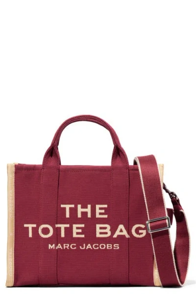 Marc Jacobs The Jacquard Medium Tote Bag In Burgundy