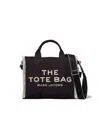 Marc Jacobs 'the Medium Tote' Black Tote Bag With Contrasting Logo Embroidery In 001