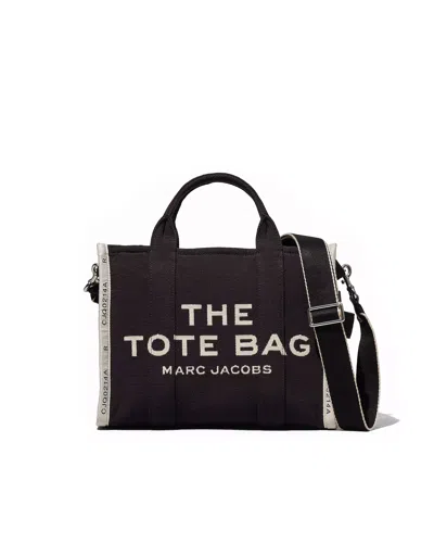 MARC JACOBS THE JACQUARD MEDIUM TOTE BAG BLACK