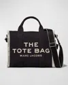 Marc Jacobs 'the Medium Tote' Black Tote Bag With Contrasting Logo Embroidery In Black