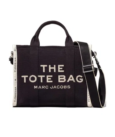 Marc Jacobs The Jacquard Medium Tote Bag In Nero Neri E Grigi