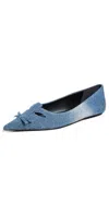 Marc Jacobs Kat Denim Pointed-toe Flats In Vintage Indigo