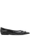Marc Jacobs 'the Studs Kat' Bow Ballet Flats In Black