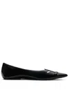 Marc Jacobs The Kat Leather Ballet Flats In Black