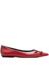 Marc Jacobs The Kat Pointed-toe Ballet Flats In Red