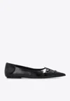 Marc Jacobs The Kat Leather Ballet Flats In Black