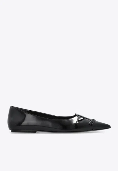 MARC JACOBS THE KAT LEATHER BALLET FLATS