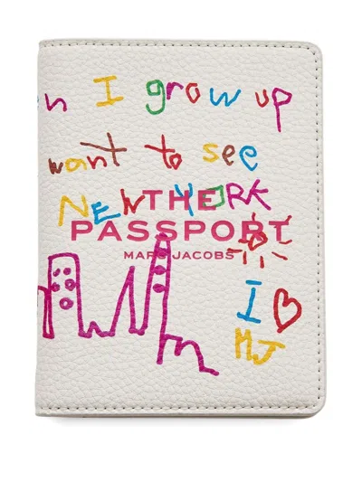 Marc Jacobs The Kids Writing Passport Case In Neutral