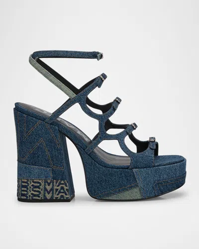 MARC JACOBS THE KIKI DENIM PLATFORM SANDALS