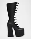Marc Jacobs The Kiki Leather Multi-buckle Platform Knee-high Boots In Black