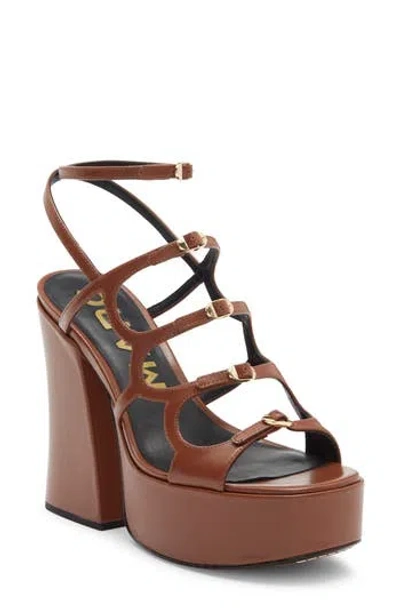 Marc Jacobs The Kiki Leather Platform Sandal In Brown