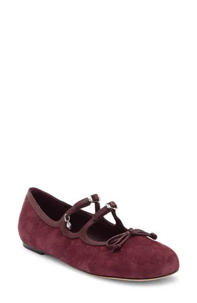 Marc Jacobs The Kiki Mary Jane Ballerina Flat In Dark Plum