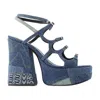 Marc Jacobs Kiki 125 Deconstructed Denim Platform Sandals In Multi