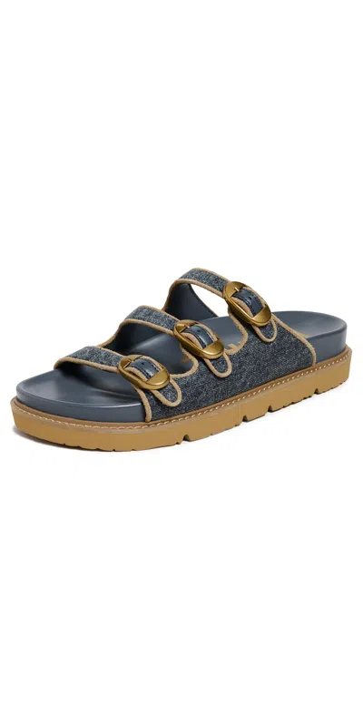 Marc Jacobs The Kiki Slides Dark Wash Indigo In Blue