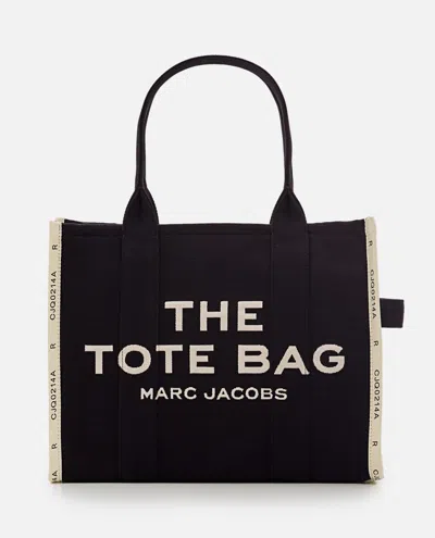 Marc Jacobs The Large Canvas Jacquard Tote In Black