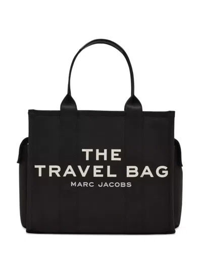 Marc Jacobs The Large Canvas Travel Tote Bag In Black