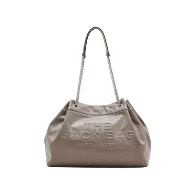 Pre-owned Marc Jacobs The Large Chain Leather Sack Bag 'cement' | Tan | Women's Size Onesize In Brown