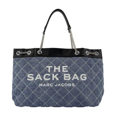 Marc Jacobs The Large Chain Sack Shoulder Bag - Cotton - Blue In Gray