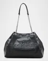 Marc Jacobs Structured Black Shoulder Bag With Drawstring Closure In Black