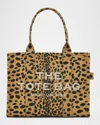 Marc Jacobs Animal Print Cotton Tote Bag With Embroidered Logo In Cheetah