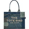 Marc Jacobs The Large Denim Tote Bag In Indigo Multi