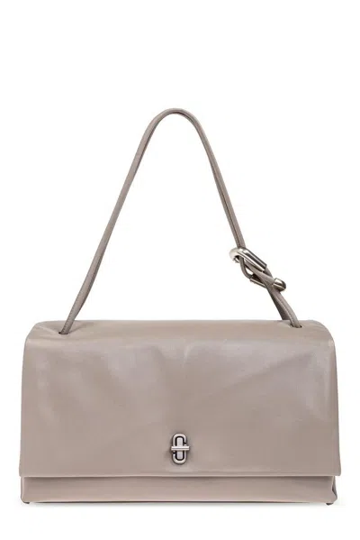 Marc Jacobs The Large Dual Foldover-top Shoulder Bag In Grey
