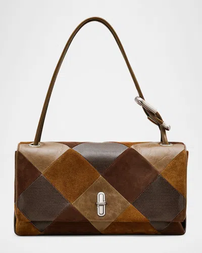 MARC JACOBS THE LARGE DUAL PATCHWORK LEATHER SHOULDER BAG